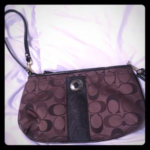 Coach wristlet clutch brown bag Authentic